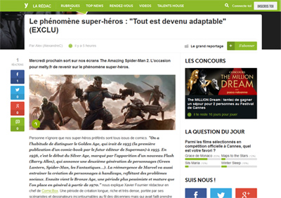 Interview sur Melty.fr (25/04/2014) 