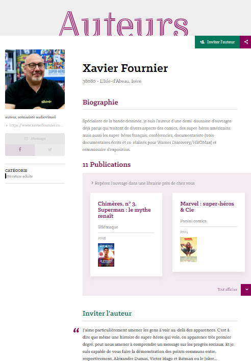 Auteur en région Auvergne-Rhône-Alpes