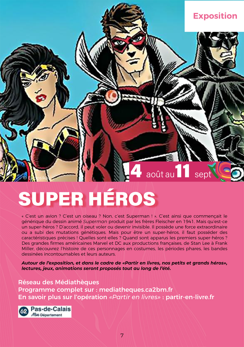Exposition Super-Héros à la Communauté d’Agglomération CA2BM (Pas de Calais)